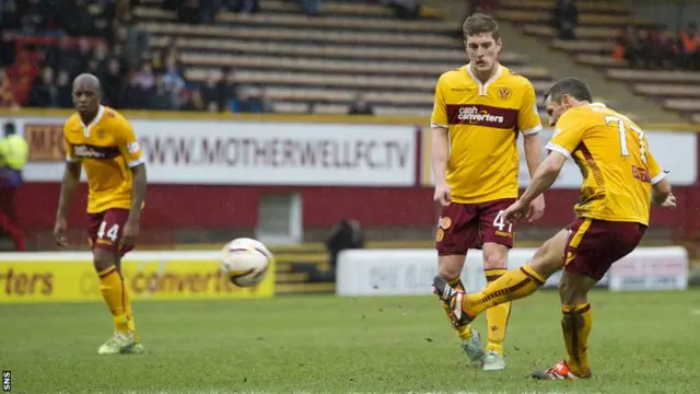 Scott McDonald scores for Motherwell against Kilmarnock