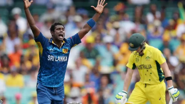Angelo Mathews appeals for Steve Smith to be out
