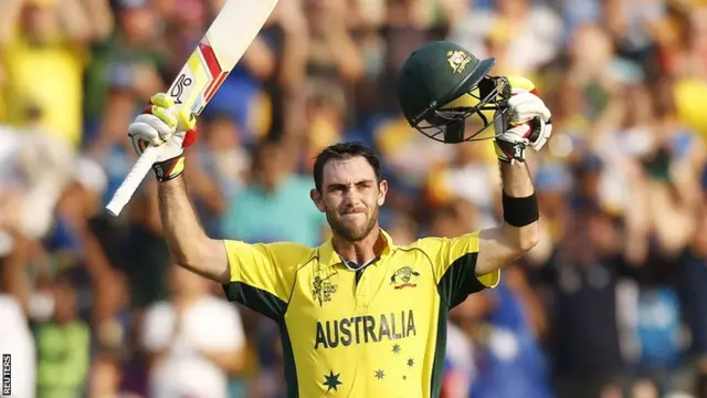 Glenn Maxwell celebrates his century