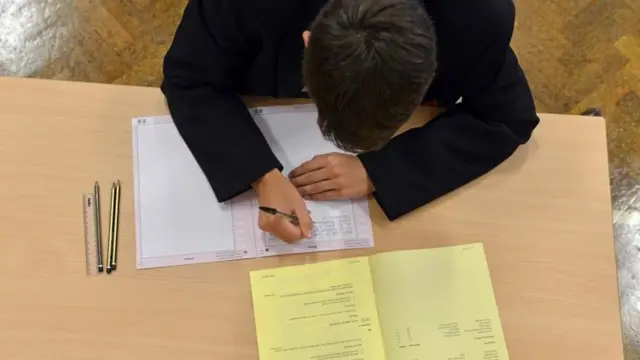 Pupil sitting an exam