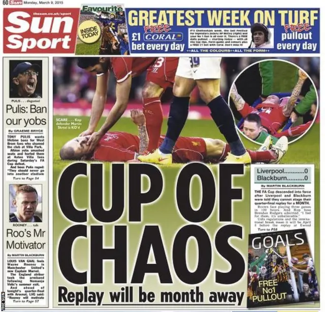 Monday's The Sun back page