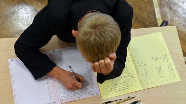 Pupils sitting GCSE exams