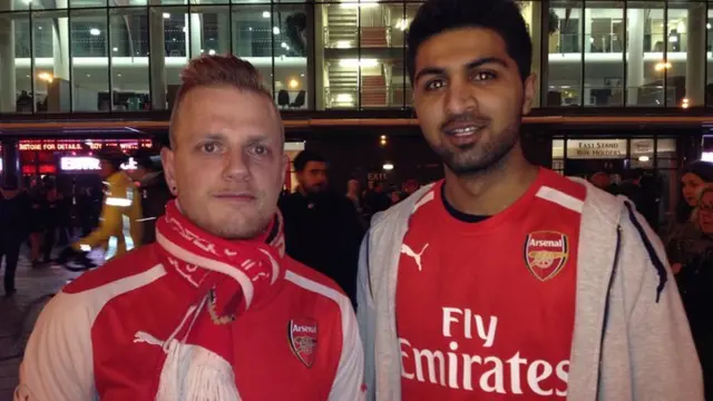 Arsenal fans James and Mohsin