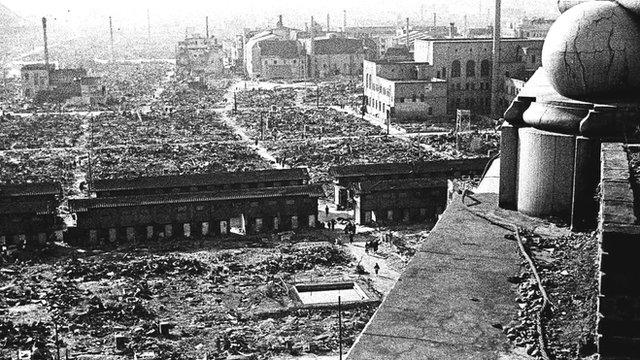 Aftermath of WWII US bombing of Tokyo, 9-10th March 1945