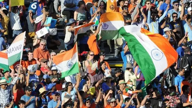 India fans cheer their team