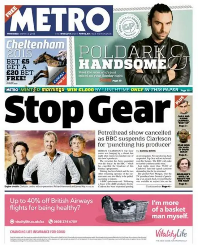 Metro front page