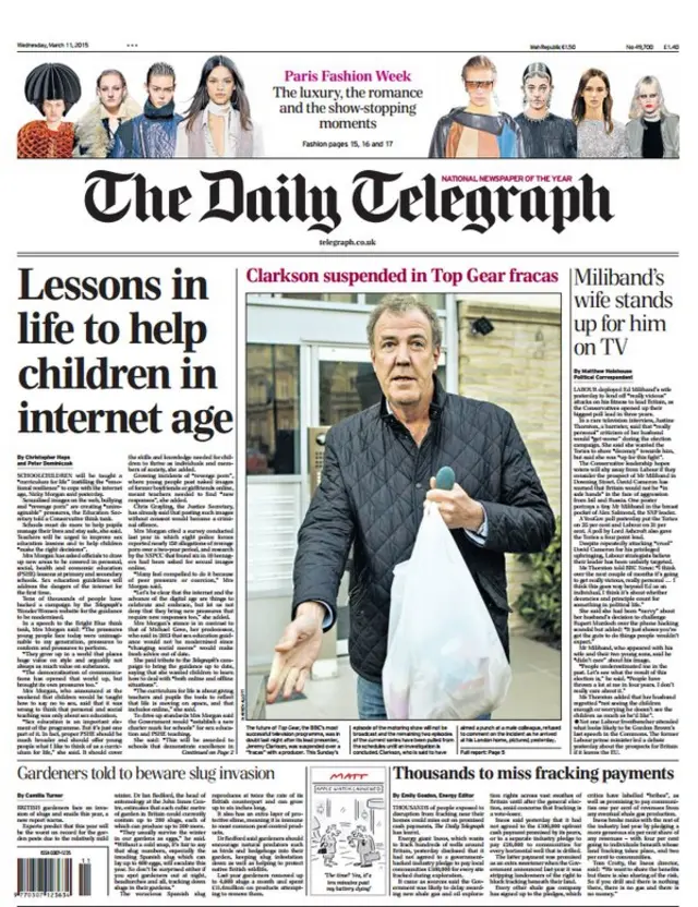 Telegraph front page