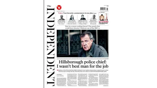 The Independent front page