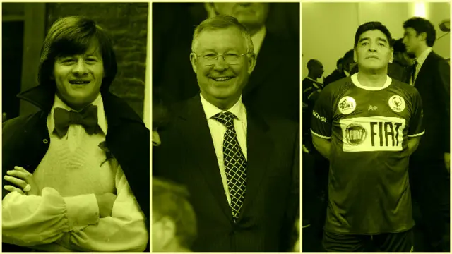 Alex Higgins, Sir Alex Ferguson and Diego Maradona