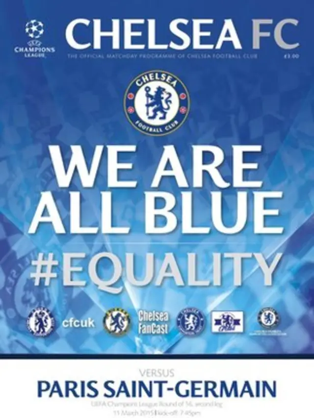 Chelsea v PSG programme