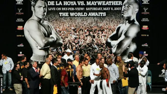 Oscar de la Hoya and Floyd Mayweather