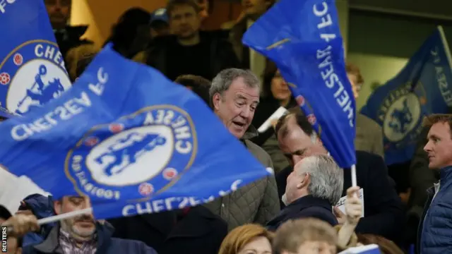 Top Gear presenter Jeremy Clarkson at Stamford Bridge