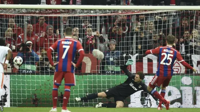 Thomas Muller scores for Bayern Munich