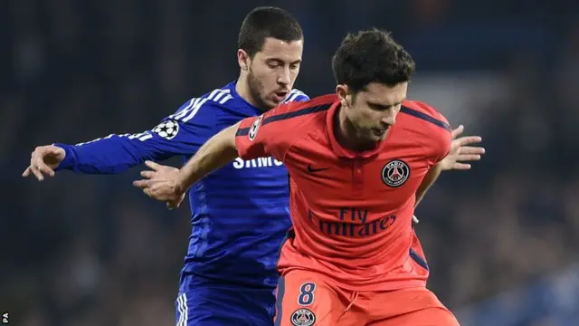 Thiago Motta and Eden Hazard