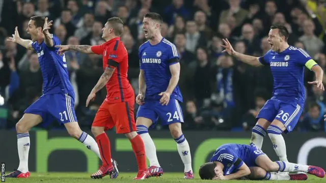 Angry Chelsea players at Stamford Bridge