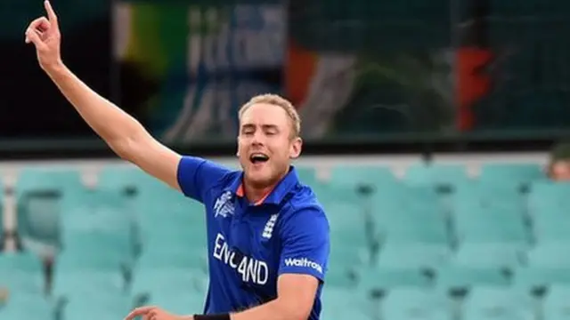 Stuart Broad shouts for a wicket