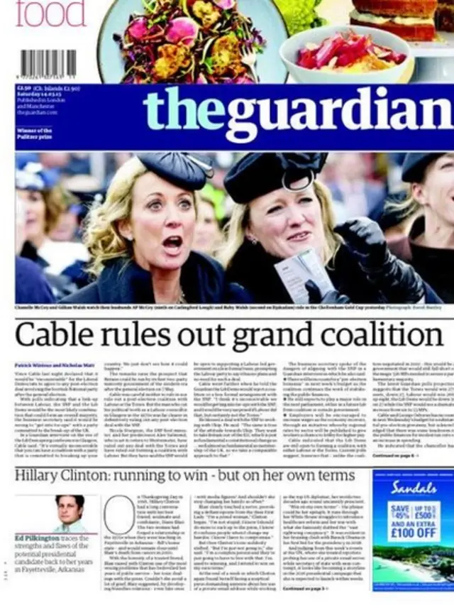 Guardian front page