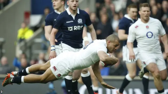 Jonathan Joseph scores for England