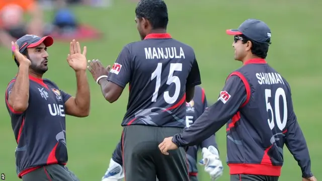 Manjula Guruge, centre, celebrates the wicket