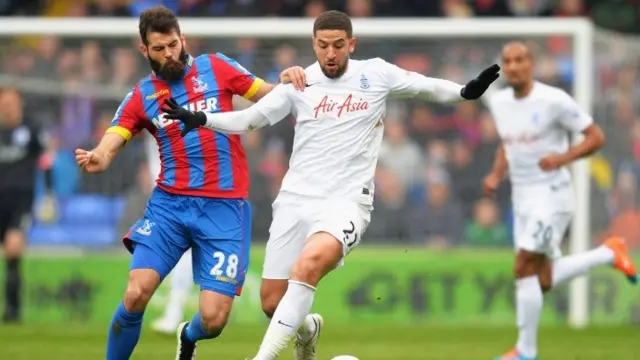 Crystal Palace's Joe Ledley and QPR's Adel Taarabt