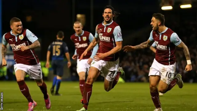 Burnley celebrate George Boyd's goal