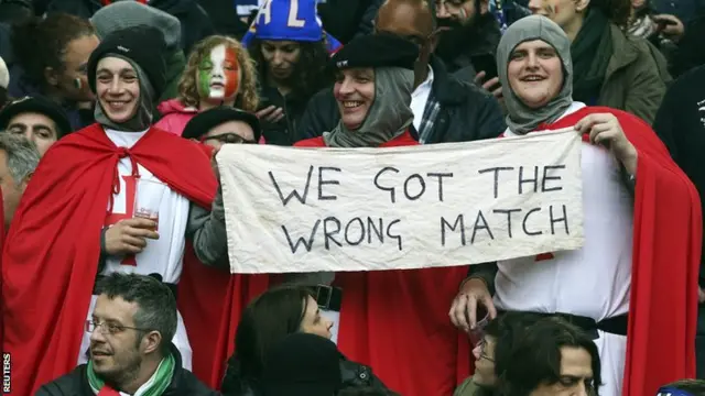 England fans at the France v Italy match in Rome