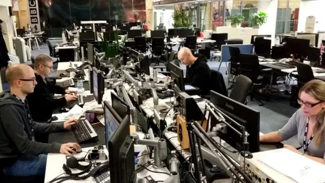 BBC WM breakfast team getting ready for the show