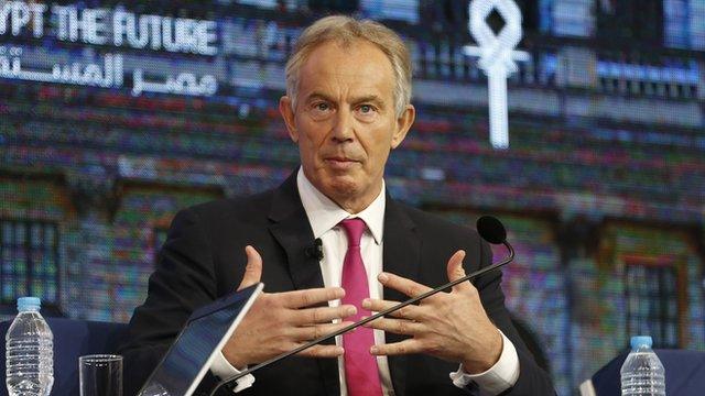 Tony Blair at an economic conference, in Sharm el-Sheikh, Egypt