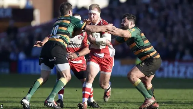 Action from Gloucester v Northampton