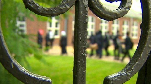 Detail of the gate of Golden Hillock School, Birmingham