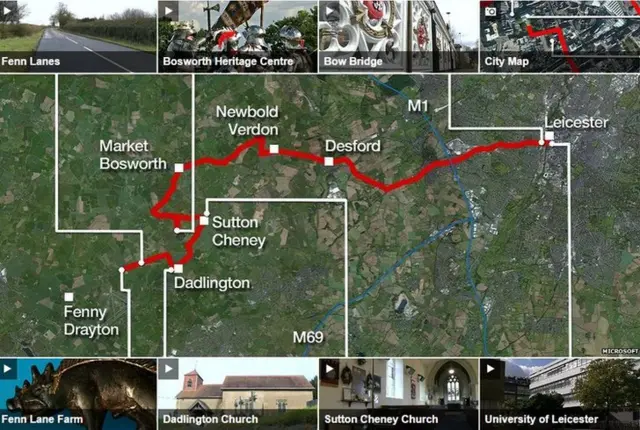 Richard III route map