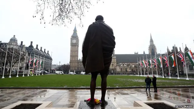 A Statue Of Mahatma Gandhi Is Unveiled In Parliament Square