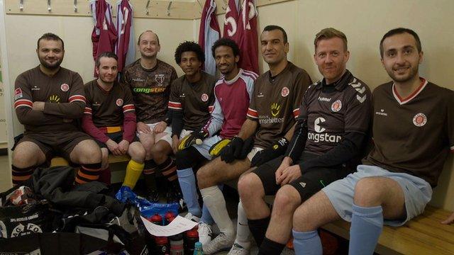 Yorkshire St Pauli team in the dressing room