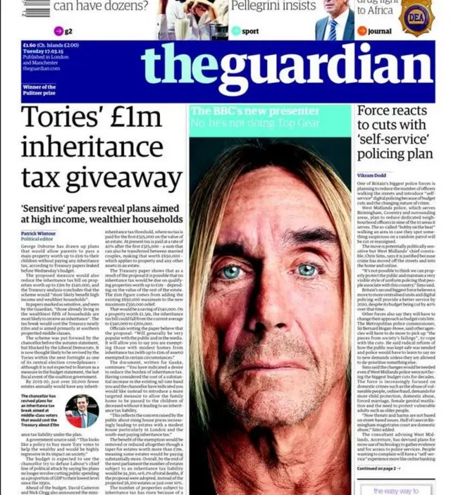 Guardian front page