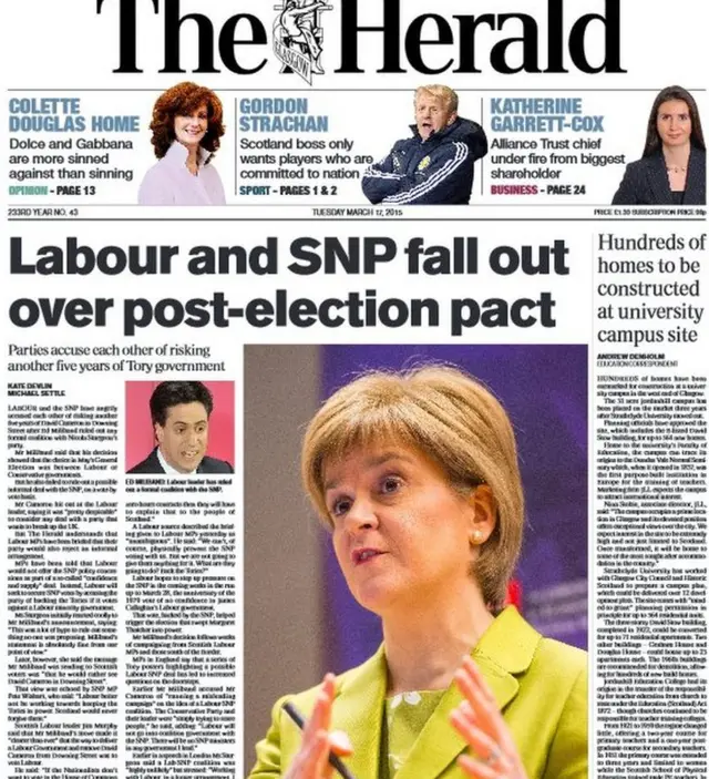 Herald front page