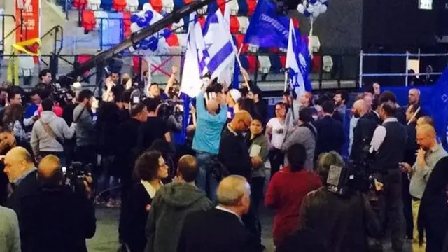 Activists gathering at Zionist Union HQ in Tel Aviv