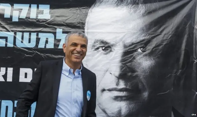 Moshe Kahlon, heads the new Kulanu party, arrives at a polling station for the Israeli general elections in the city of Haifa, Israel, 17 March 2015