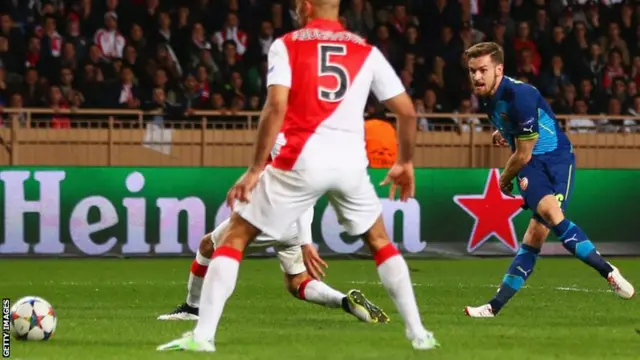 Aaron Ramsey scores Arsenal's second