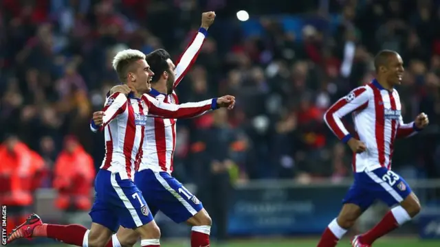 Atletico Madrid celebrate their penalty shoot-out win