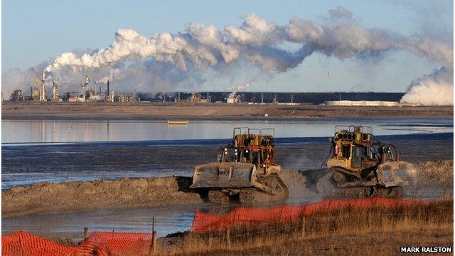 Oil sands mining in Alberta, Canada