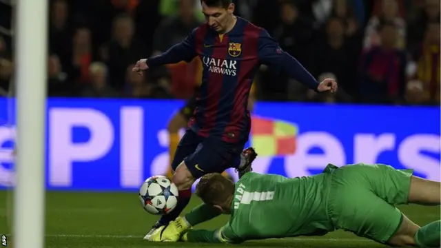 Joe Hart and Lionel Messi