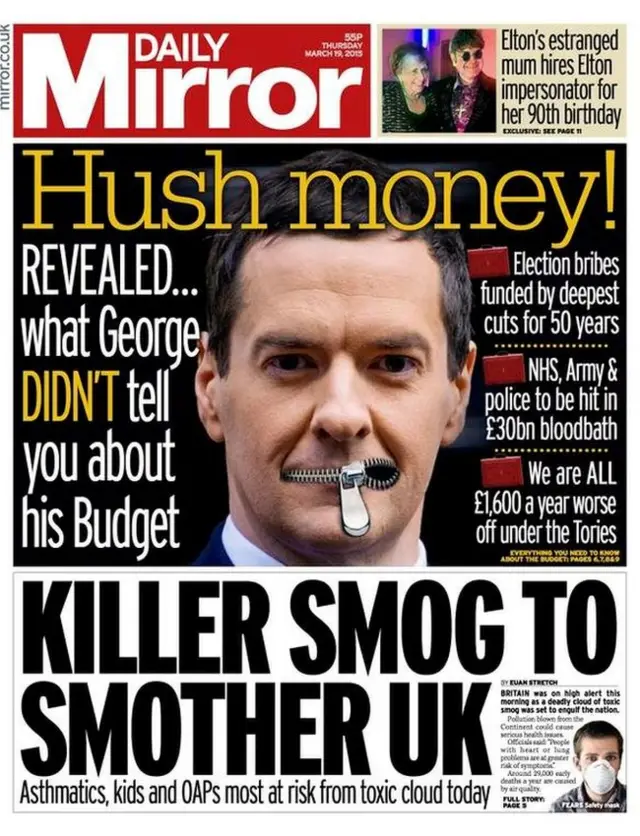 Daily Mirror front page