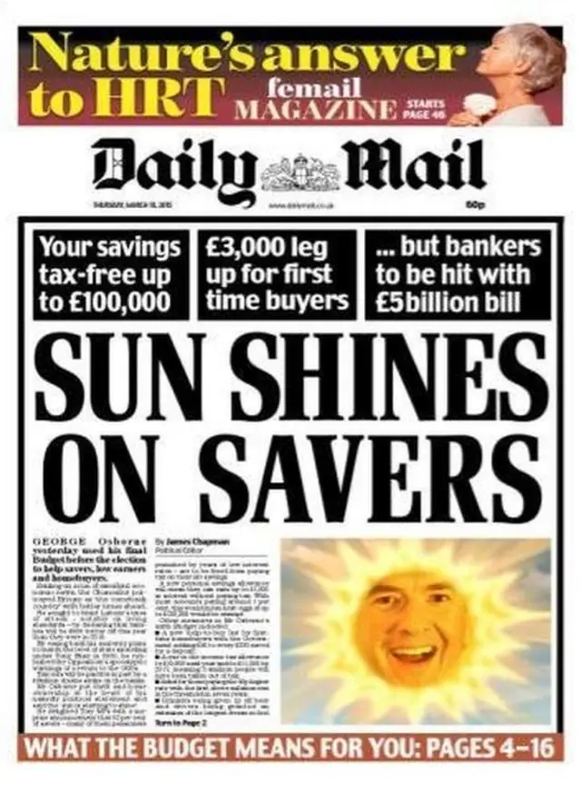 Daily Mail front page