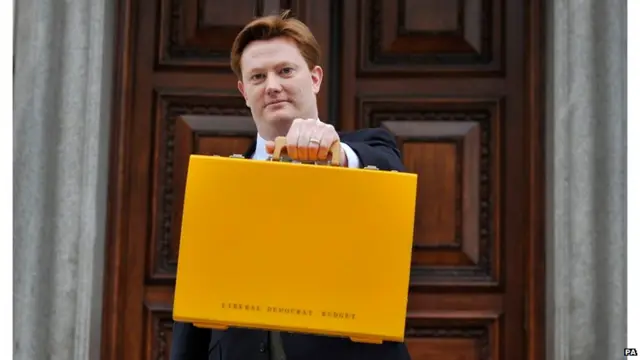 Chief Secretary to the Treasury Danny Alexander with the Lib Dems' alternative Budget