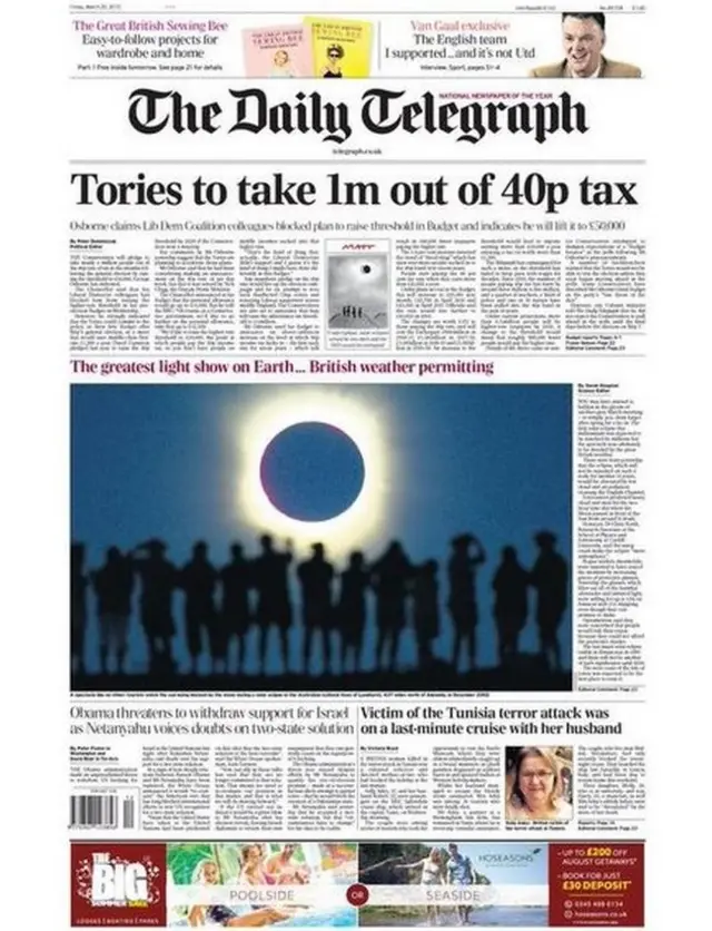 Daily Telegraph front page