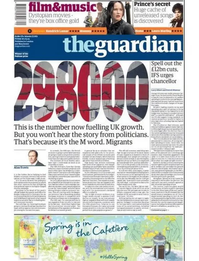 Guardian front page