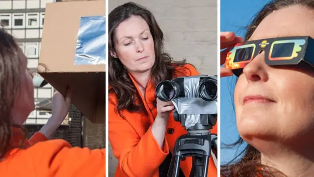 Solar scientist Dr Lucie Green watches the Sun safely