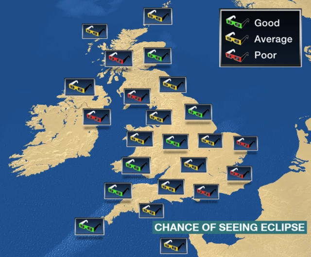 Visibility of eclipse