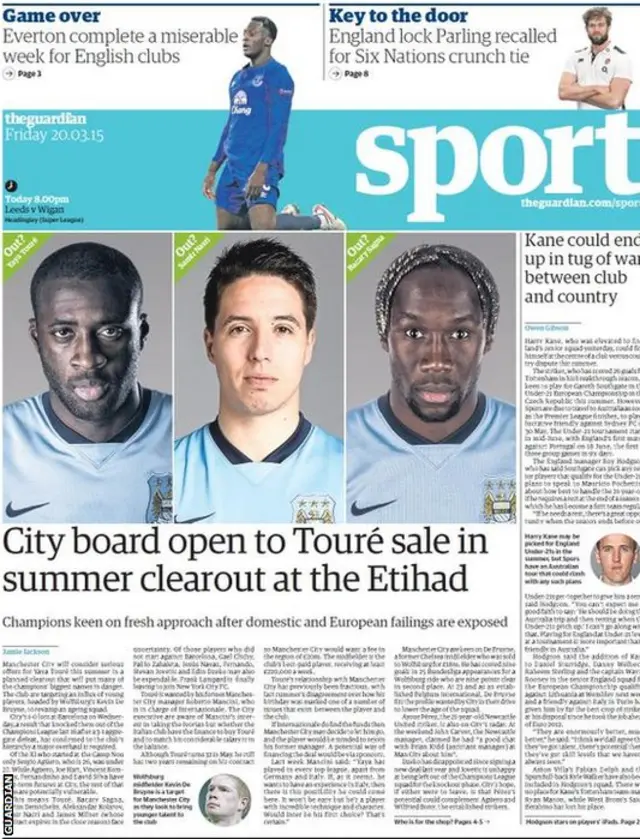 Guardian back page