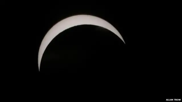 The view of the eclipse in south Wales reaching its peak